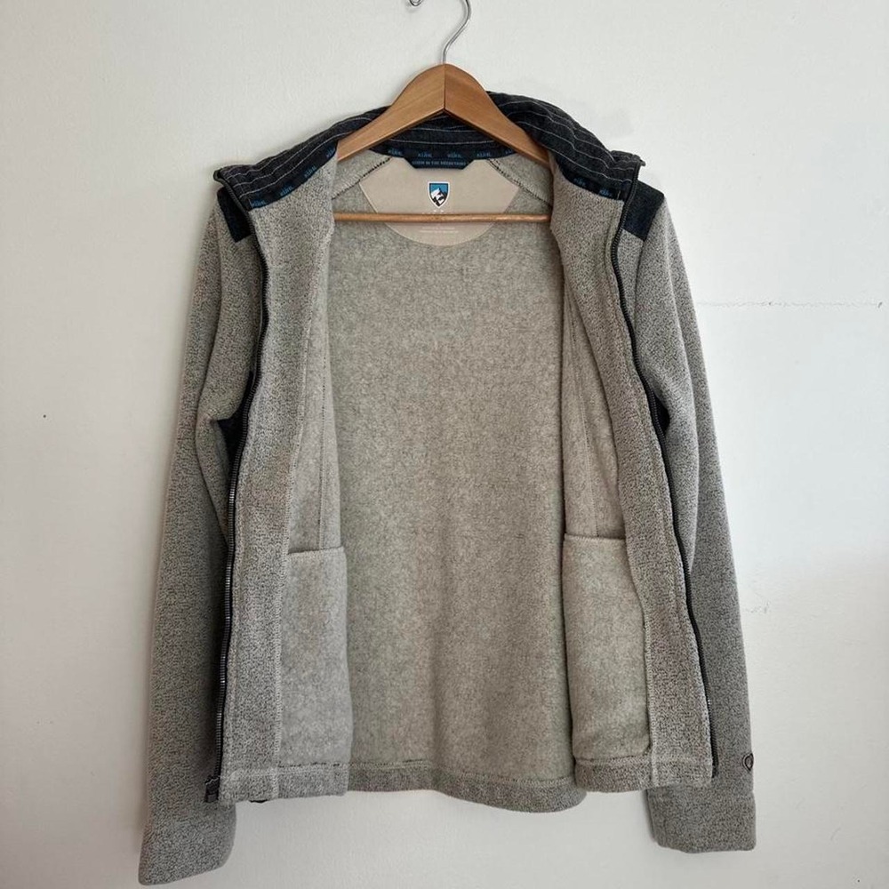 KUHL Alfpaca Fleece Jacket  Two Tone Colorblock Full Zip Gray Beige 
Medium - Picture 3 of 8